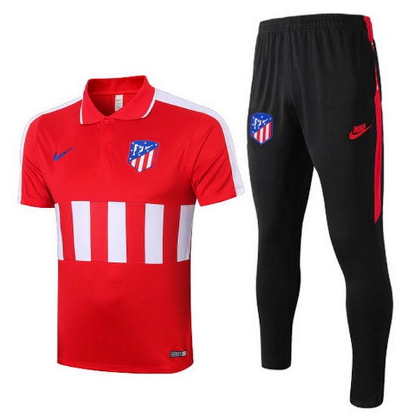 Polo Set Completo Atletico Madrid 20/21 Rosso Nero